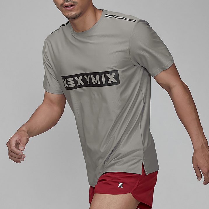 Running Player T-Shirt XXL : (Chest 49-53 inches) Glow Gray